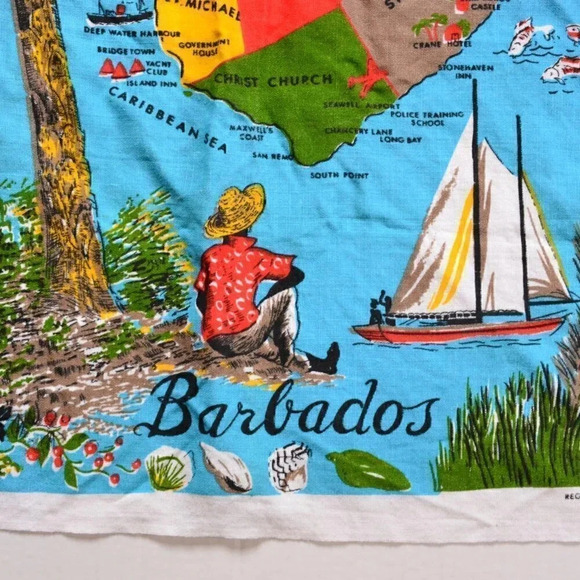 Vtg Barbados Tea  Towel - Picture 2 of 5